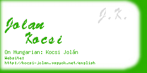 jolan kocsi business card